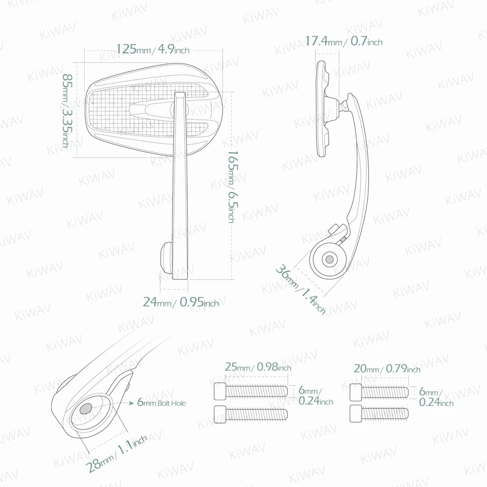 Barra de carbono espejos retrovisores cónicos mate negro para Triumph 18-up Speed Triple RS Foto 2 de 4