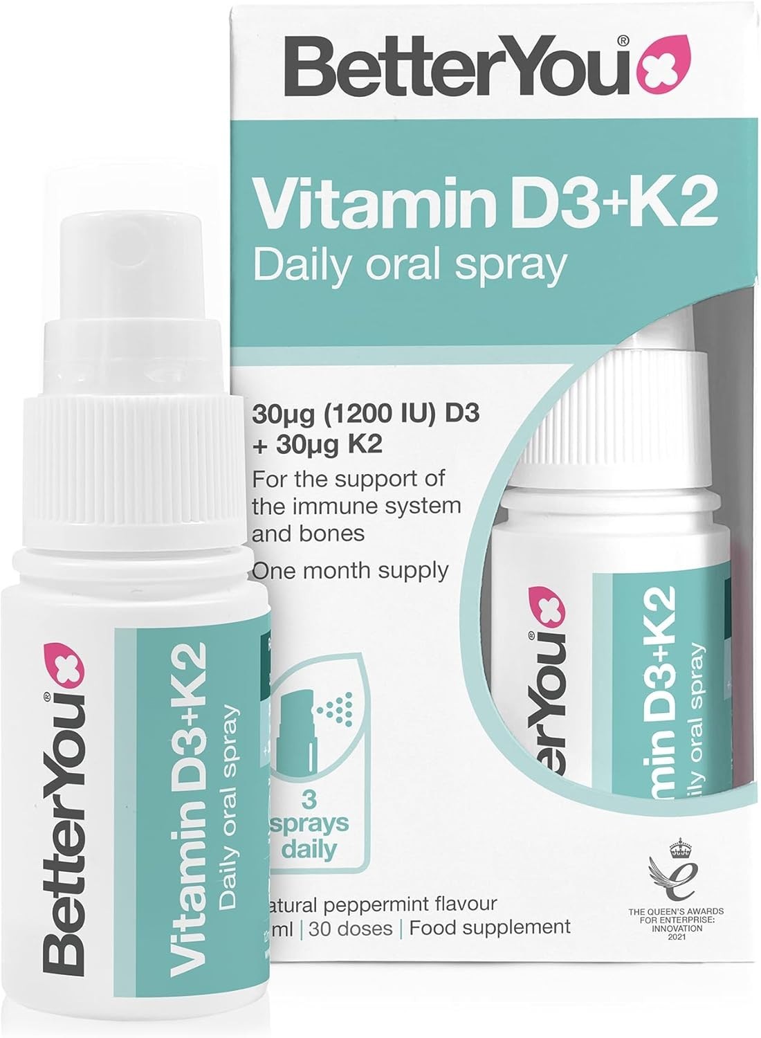 BetterYou Vitamin D3 K2 Oral Spray, Fast Acting 15 ml (Pack of 1), Clear - Image 4