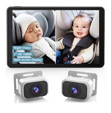 7" HD 1080P Split-Screen Baby Monitor Dual Cameras Night Vision Digital Display