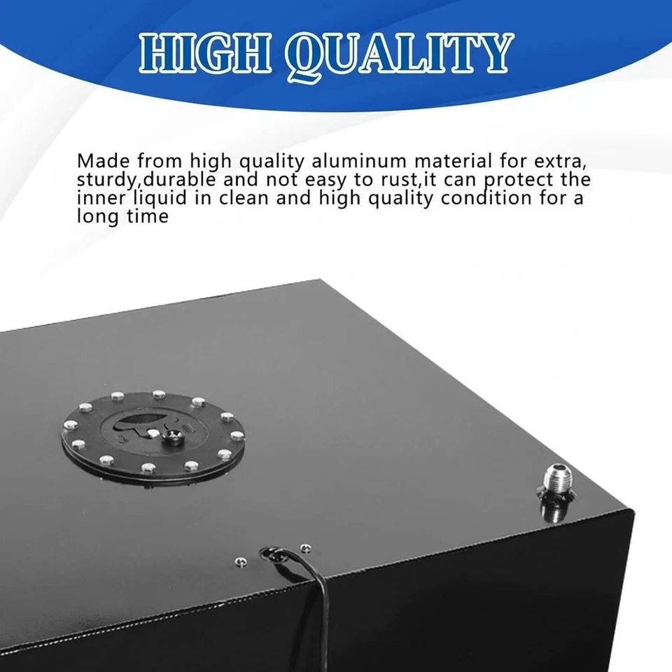 Tanque de combustible de 8 galones (30 L) - Celda de carreras universal de aluminio negro con sensor de nivel Foto 2 de 4