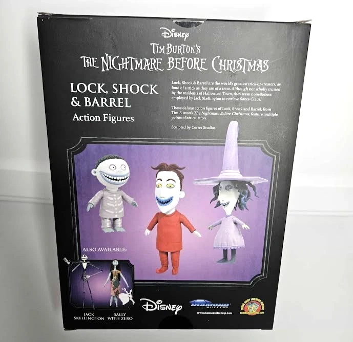 Figuras de acción Disney Pesadilla antes de Navidad Lock Shock & Barrel Foto 4 de 4