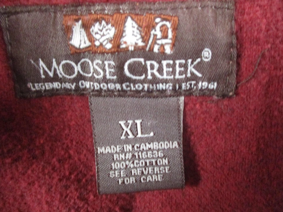 Moose Creek Shirt Mens XL Red Western Pearl Snap Button Flannel Outdoor Cotton - Image 2 of 4