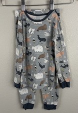 Magnetic Me 3T Modal 2 Piece PJ Set Moose Bear Walrus Narwhal Animal Print Set