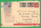 AUSTRALIA ~ VERY TATTY SPECIAL AIR MAIL FLIGHT COVER AUS TO ENGLAND ~ 19th NO 31