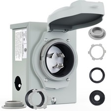 RVMATE Pre-Drilling 30 Amp Generator Power Inlet Box NEMA L5-30P, Grey
