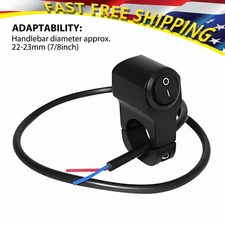 ON/OFF 12V Light Switch For Handlebars 7/8" Dirt Motorcycle Bike Scooters UTVs