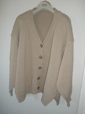 Zara Strickjacke , Strickpullover oversize Gr. M neu , beige/hellbraun - Bild 1 von 4