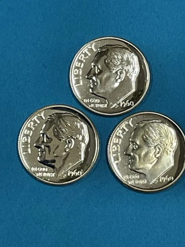 (3) 1960 10c SILVER Roosevelt Dimes Proof