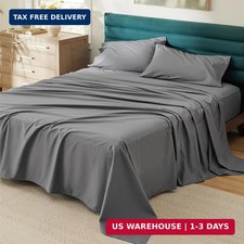 Bedsure 100 Cotton Percale Sheets Full Size, Full Size Bed Sheets with Deep Poc
