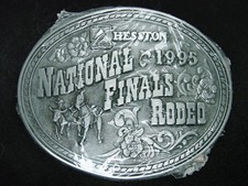 UD17130 NOS NFR 1995 NATIONAL FINALS RODEO HESSTON COLLECTOR BELT BUCKLE