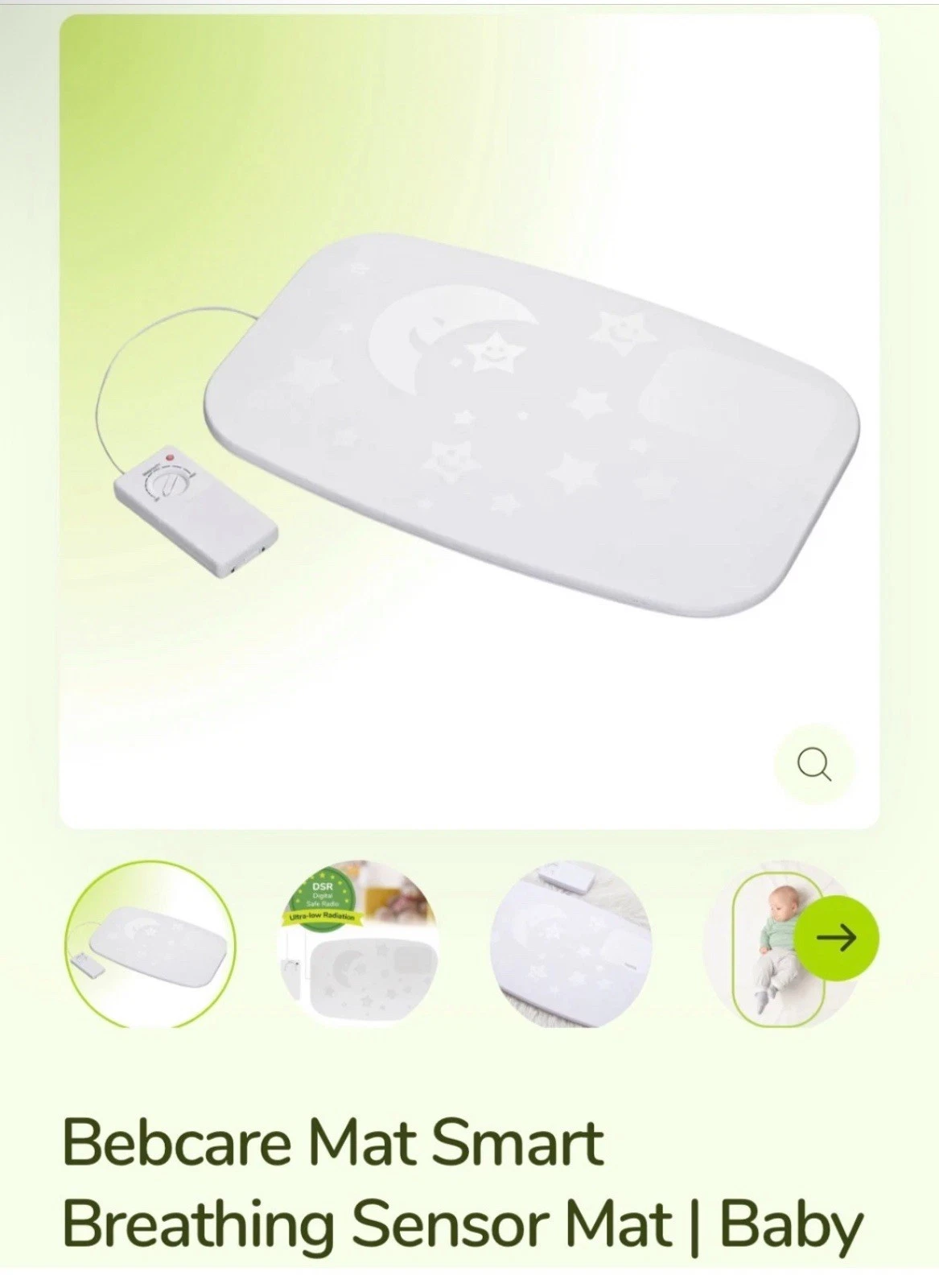 Bebcare LOW EMF Smart Breathing Sensor Mat Monitor NEW