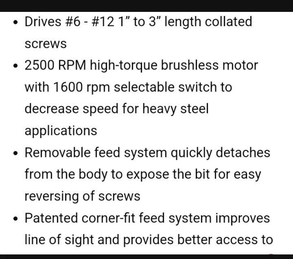 Destornillador inalámbrico Senco sin escobillas 18v taladro DS 322 Foto 3 de 4