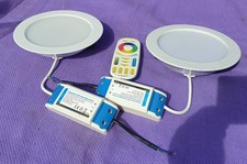 Pair of Recessed LED ceiling lights | colour changing | remote control | party