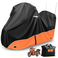 Motorcycle Cover, Heavy Duty 420D for 110'' Touring Models Side Top box Orange