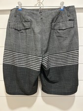 OCEAN CURRENT, Men's 34 waist Black Striped Board Swim Shorts Stretch Beach Vaca