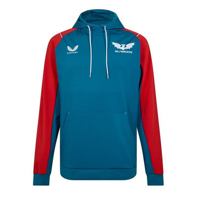 Scarlets Herren Rugby Hoodie Castore Blau Training Top - Neu