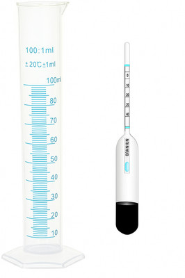 100 ml Plastic Jar and Scientific Lactometer for Milk Testing