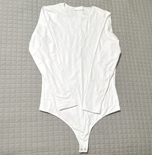 Abercrombie  Fitch Women's White Long Sleeve Snap Bottom Bodysuit XL