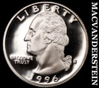 1996-S Silver Washington Quarter-Choice Gem Proof Lustrous No Reserve #i6675