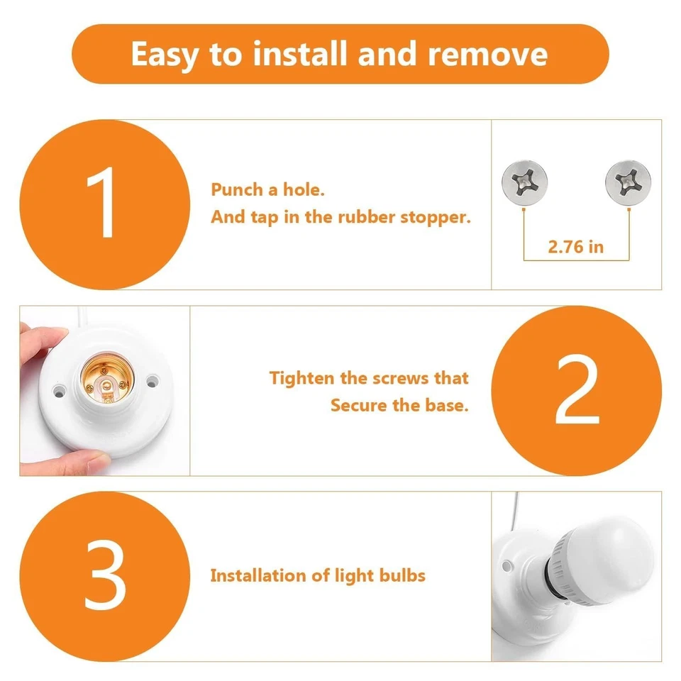 Versatile 15FT Plug-In Light Socket with Durable Cord and Easy Control Switch - Image 4 of 4