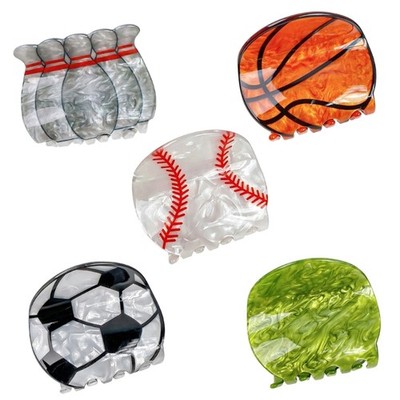Sport Theme Hair Clip Strong Hair Claw For Exercise Gym School Event Activity