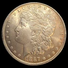 1887 Morgan Dollar Uncirculated 90% Silver - Free Shipping