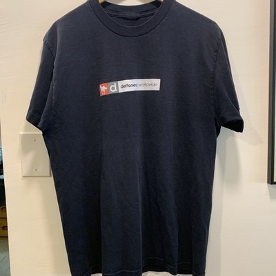 Vintage Deftones 2000 White Pony Box Logo Band Tee Rare Fader Cut Tag L 21x29in