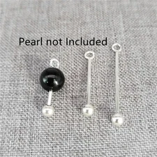 8pcs of 925 Silver Screw Eyepins Threaded Ball Eye Pin Headpin w/ Open Jump Ring