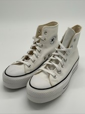 Converse CTAS Lift Hi Platform Canvas Women Size 6 White Black Used 560846F