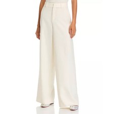 LoveShackFancy Cream Samuela High Rise Wide Leg Trousers Womens Size 6 Pants NWT