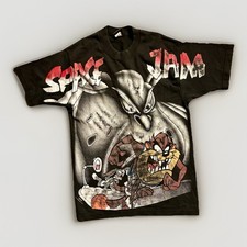 Space Jam Vintage 90s Freeze NYC Graphic Print Tee Shirt Taz Bugs Bunny Med