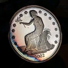 2002 Trade Dollar Tribute Silver Proof Round 1oz .999 Silver Rainbow Toned