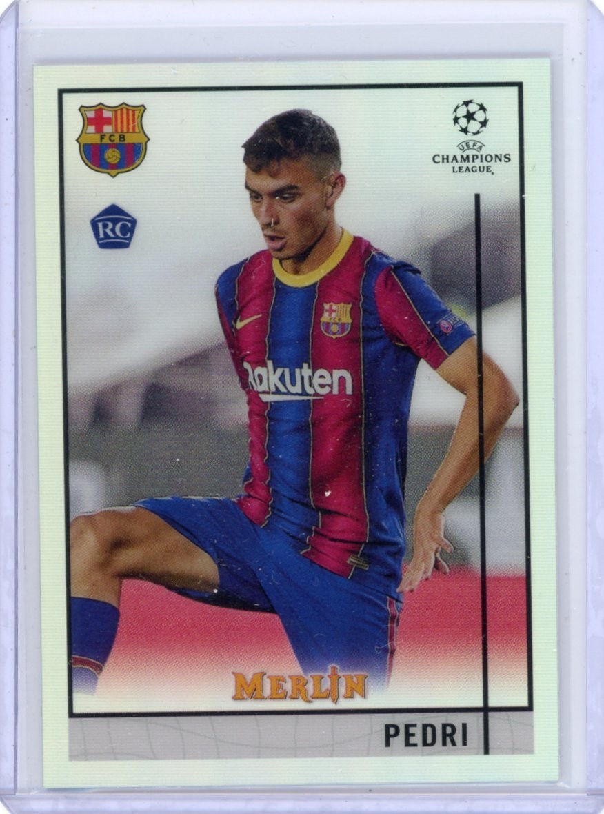 Pedri 2020-21 Topps Merlin Chrome UCL Refractor #89 Rookie RC