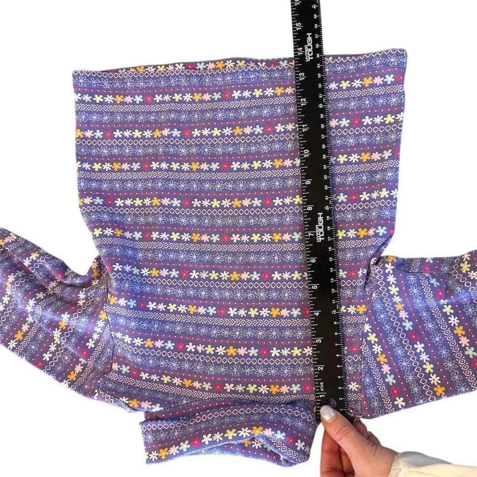 Y2K Gymboree Girls Turtleneck Long Sleeve Floral Top Size 7-8 Purple Vintage - Image 3 of 4