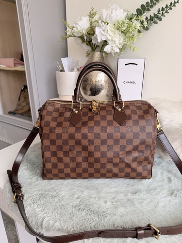 Authentic Louis Vuitton Bandouliere Speedy 30 Damier Ebene