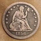 1856 Seated Liberty Silver Quarter 25C 90% Silver NICE
