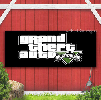 Grand Theft Auto 5 Indoor Outdoor Banner Sign with grommets