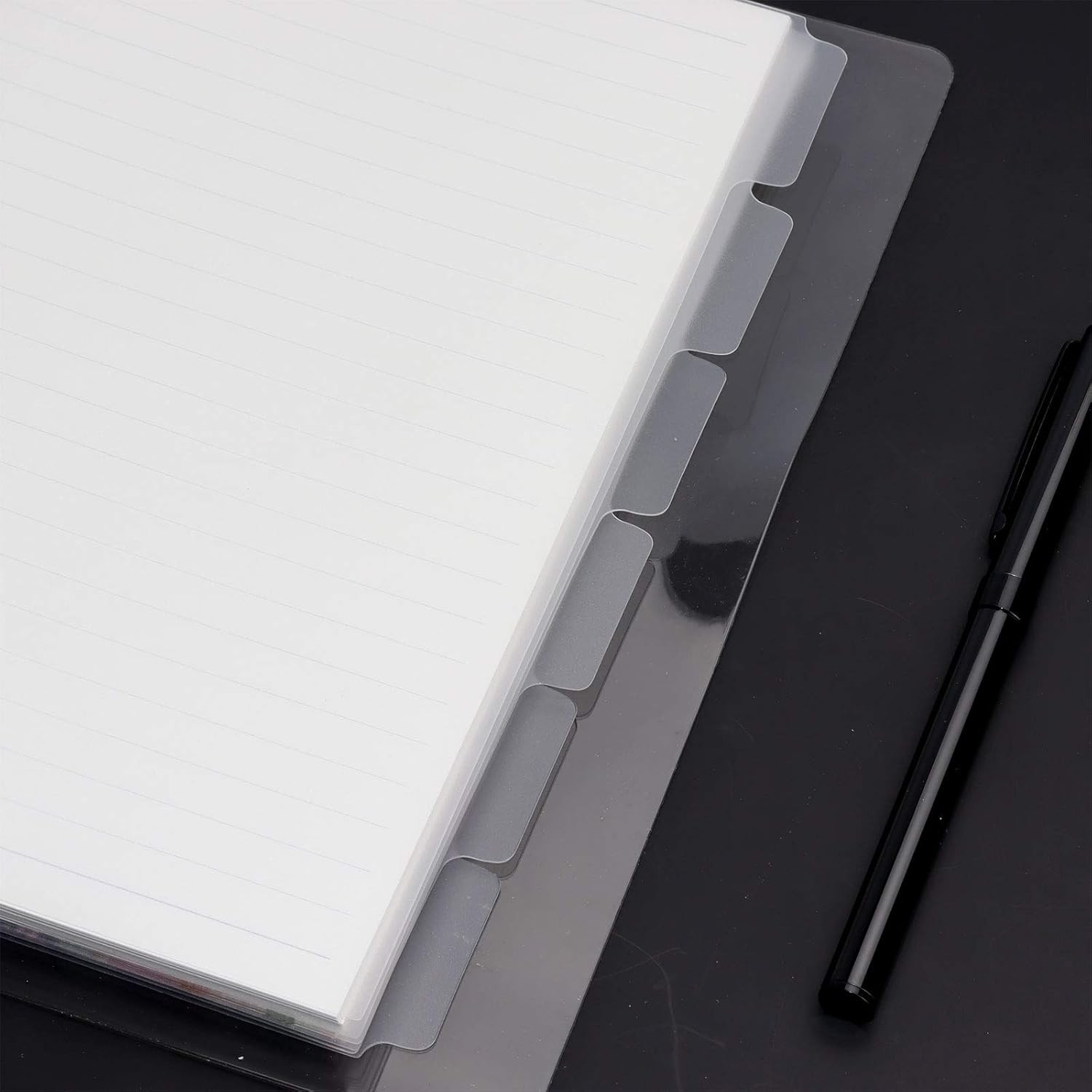 A5 Binder Dividers,6 Tab Transparent Index Dividers, 6 Holes Clear 