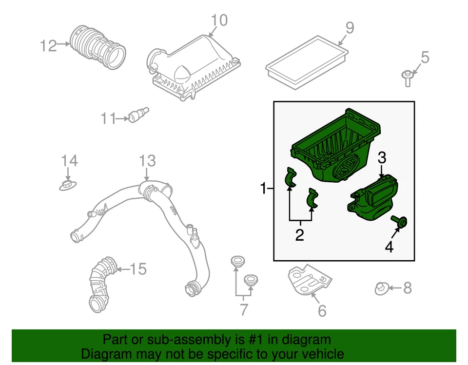 Ford 2010-2019 original - carrocería purificadora de aire AA5Z-9A600-B Foto 2 de 3
