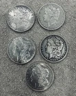Lot of 5 Morgan Silver $1 Dollars Mixed Dates Circulated Ungraded
