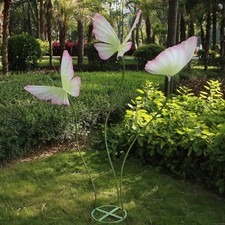 3Pcs Large Silk Butterfly Decorations,Big Butterfly Decoration with Standing ...