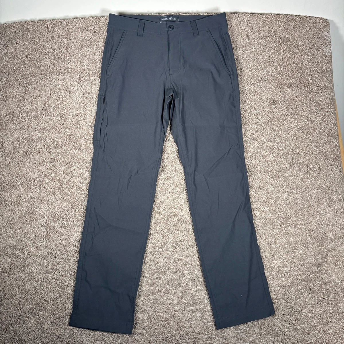 Pantalone Tecnico Eddie Bauer Uomo 30x32 Grigio, Foderato In Pile, Idrorepellente, UPF 50+