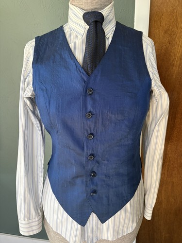 Women’s Saddleseat Blue Silk Dupioni Show Vest Size Large Extra Large