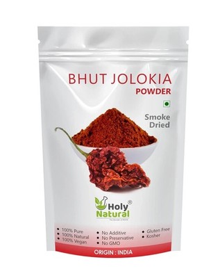Holy Natural Bhut Jolokia Powder, Smoke Dried 100gm