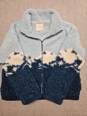Thread & Supply XL Women's Sherpa Jacket Blue Mountain, Zip Pockets, Long Sleeve