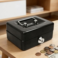 12”Lockable Metal CashBox with 2Keys & Change Tray Secure Storage-Random Colours