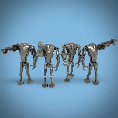Star Wars Set of 4 Fully Posable B-2 Battle Droids
