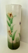 VTG Bullfrog Light Co Floral Flowers Pillar Candle Glow Candle Unused 9” Retired
