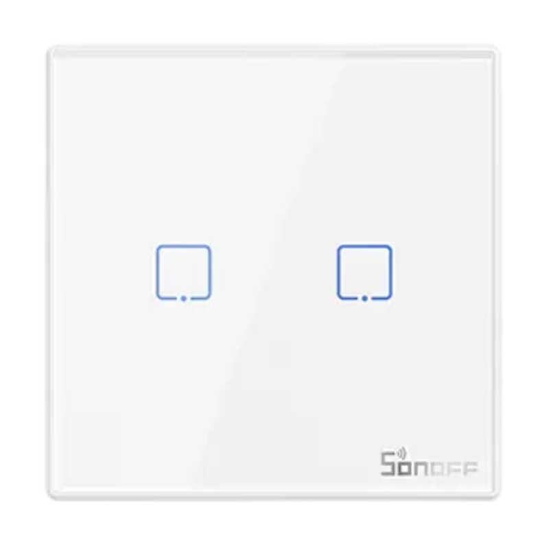 Sonoff T2EU2C-RF Interruttore a parete Touch RF wireless 433 MHz a 2 pulsanti