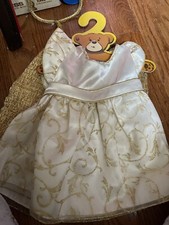 Build A Bear Gold Angel Dress Halo Wings Costume Spiritual Heavenly Christmas